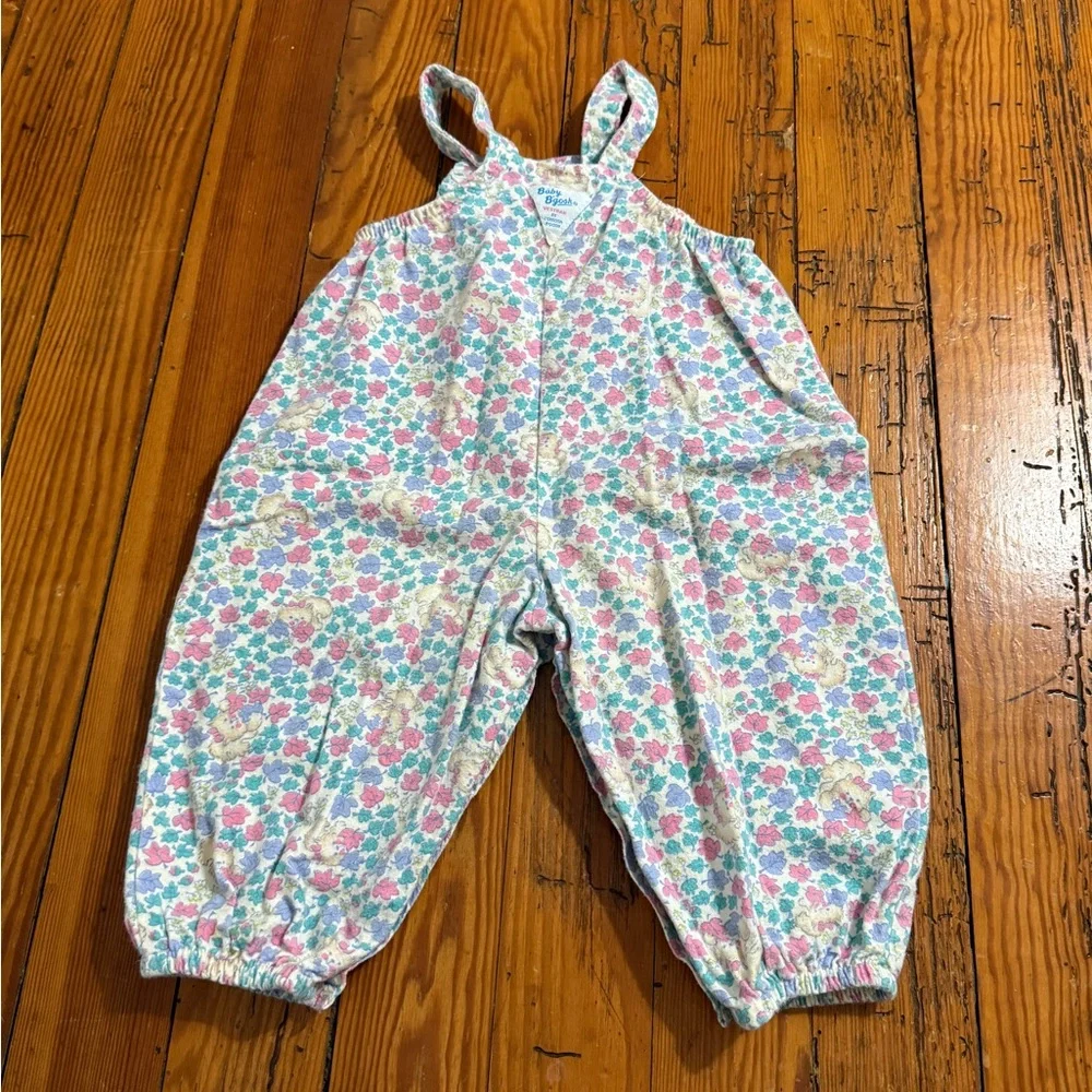 Floral Pink & Teal Overalls for Kids